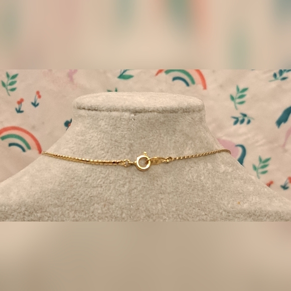 Vintage Trifari Hand Blown Glass Heart Necklace Jewelry w/ Gold Tone Chain - Picture 3 of 4